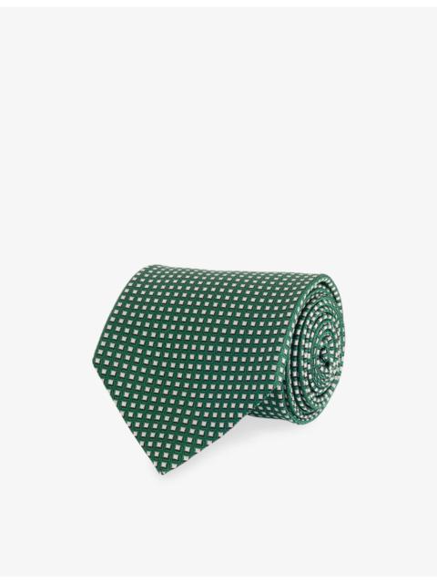 TOM FORD Check-Print Textured Silk Tie