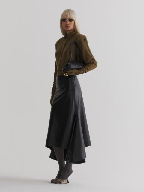 MUGLER black leather mermaid skirt