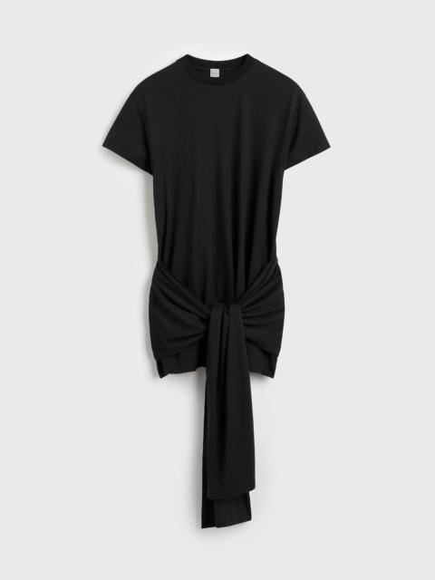 TOTEME Tie-waist jersey top black