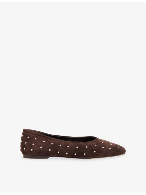 WHISTLES Karina Suede Ballet Flats