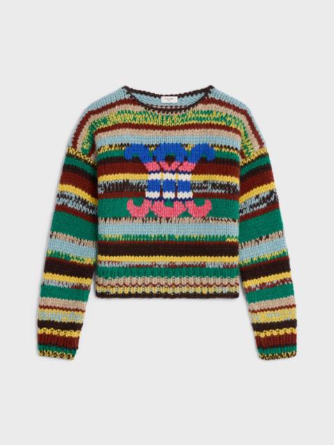 CELINE crewneck sweater IN MOULINE ALPACA AND WOOL