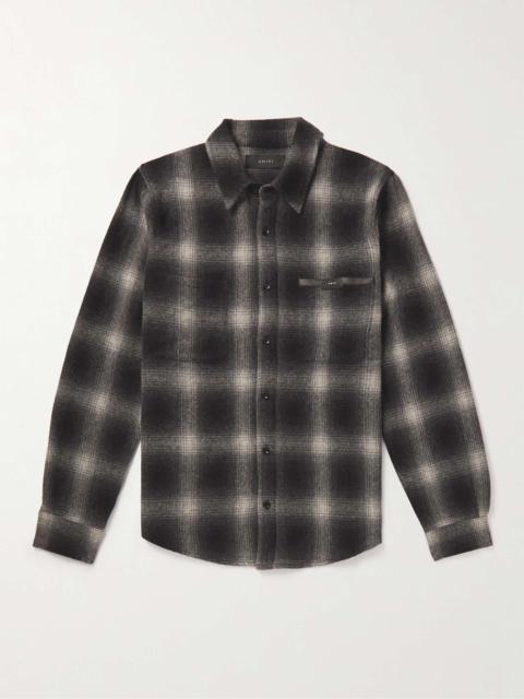 AMIRI Logo-Appliquéd Checked Wool-Blend Shirt