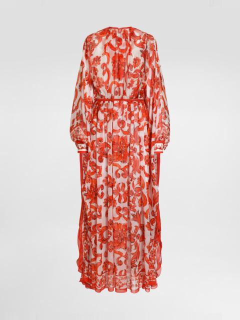 Dolce & Gabbana Majolica-print long kaftan dress