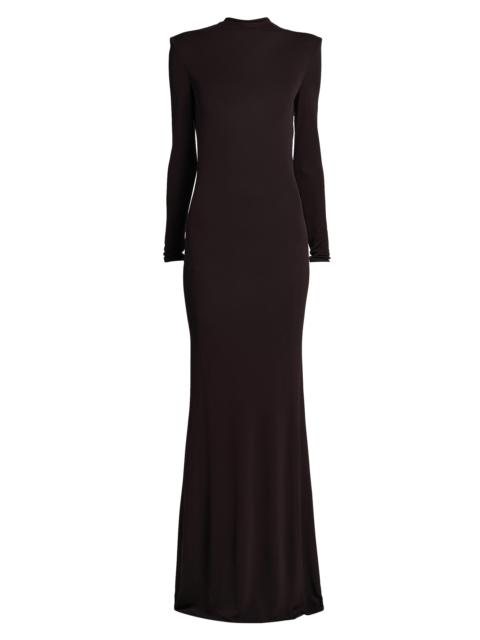 TOM FORD Women's Crepe Jersey Cut-Out Back Gown - Espresso