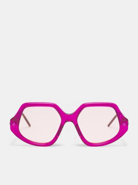 Kuboraum Red Translucent Oversized Geometric Sunglasses