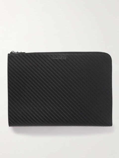 Givenchy Logo-Appliquéd Woven Leather Pouch