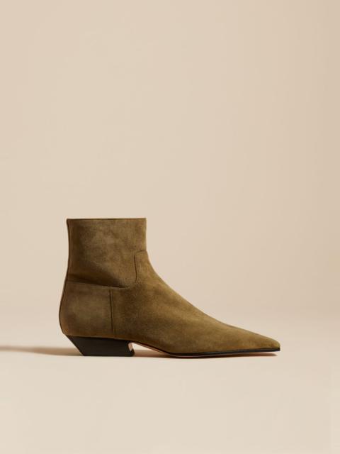 The Marfa Ankle Boot in Khaki Suede
