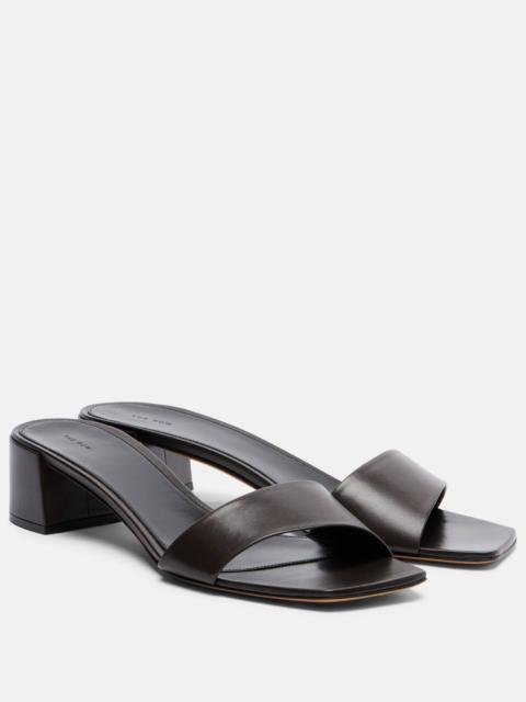 The Row Chocolate leather mules