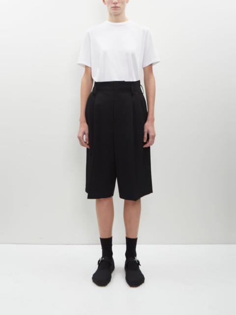 Y's Pleated Wool Shorts