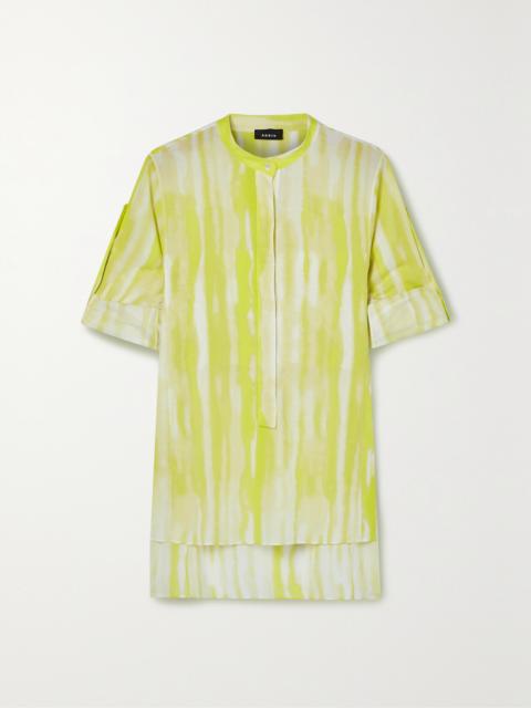 AKRIS Striped Cotton-voile Tunic