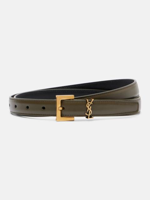 SAINT LAURENT Cassandre leather belt