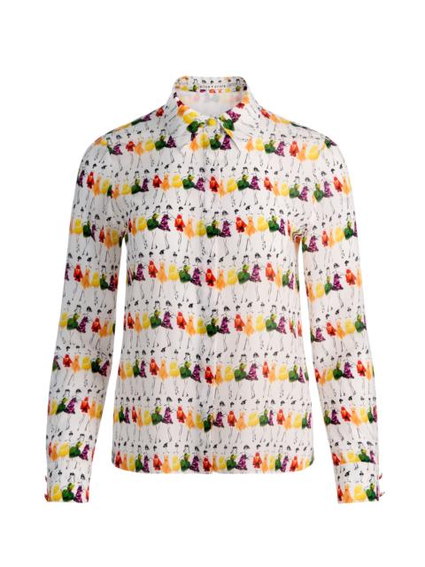 Alice + Olivia A+O X GRETCHEN ROEHRS WILLA SILK BLOUSE