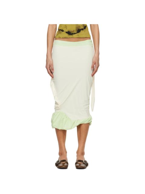 OTTOLINGER Green & Off-White Twisted Pencil Midi Skirt
