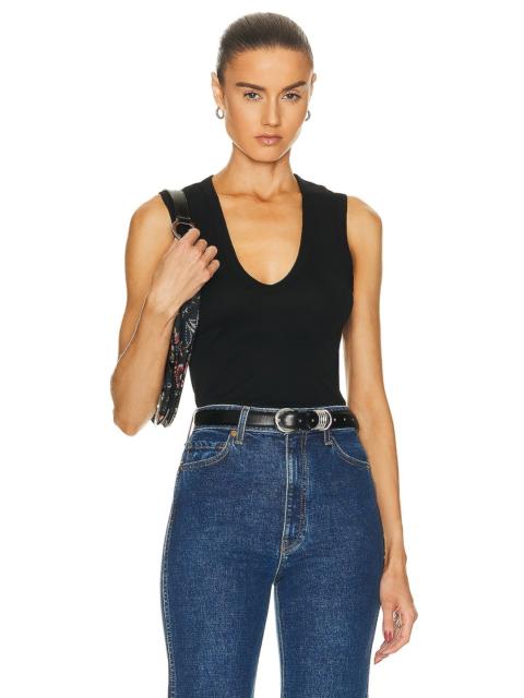 Enza Costa Supima Cotton Essential Sleeveless U Tank Top