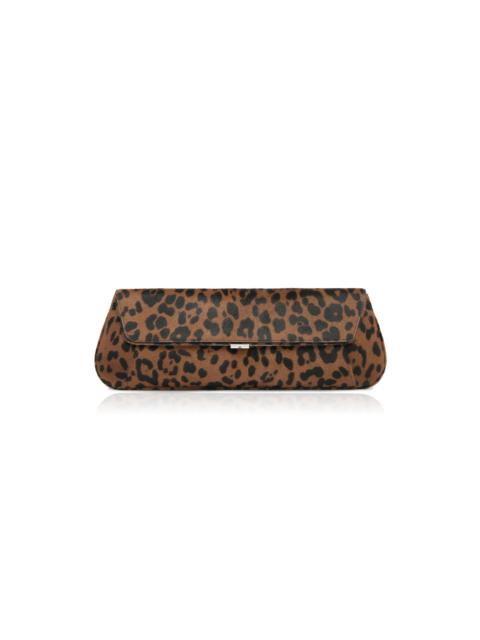 Amina Muaddi Ami Leopard Pony Hair Clutch animal