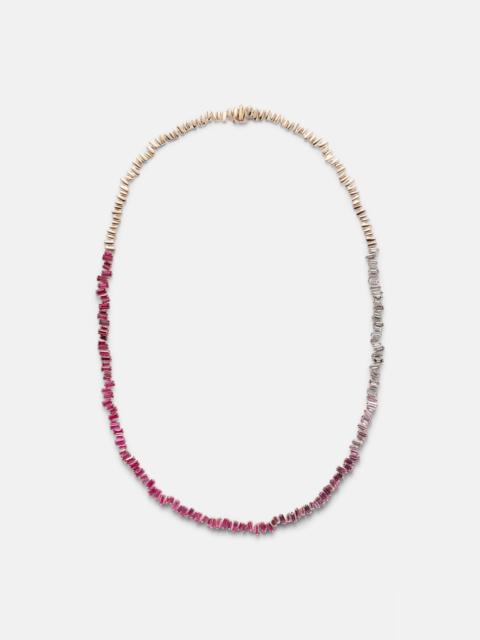 SUZANNE KALAN Bold 18kt rose gold tennis necklace with pink sapphires and diamonds