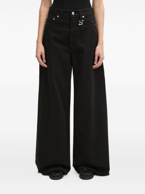Sportmax piercing-embellishment wide-leg jeans