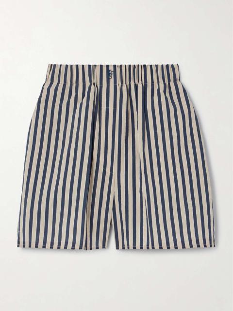 Lui striped cotton-blend poplin shorts