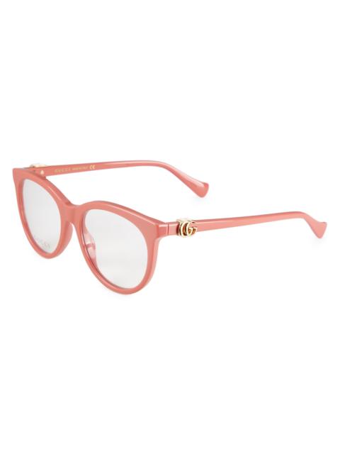 GUCCI Women's Mini Running 53MM Cat-Eye Optical Glasses - Pink