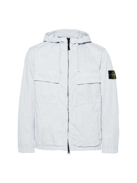 Compass-badge hooded jacket