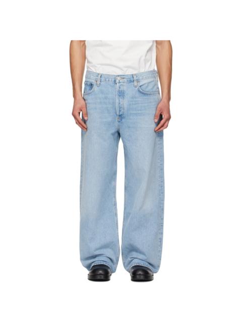 AGOLDE Blue Low Slung Baggy Jeans