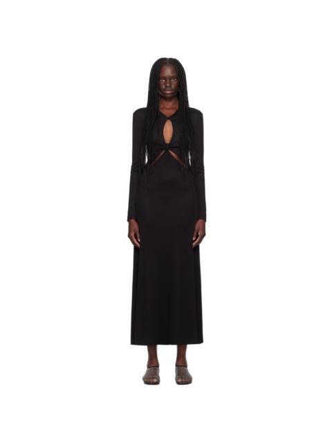 CHRISTOPHER ESBER Black Open Twist Anglaise Maxi Dress