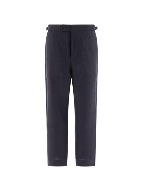 linen straight-leg trousers