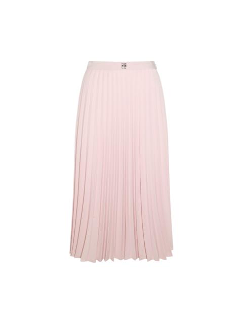 blush pink virgin wool blend pleated skirt