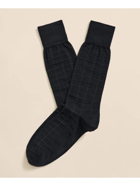 Brooks Brothers Wool-Blend Windowpane Socks