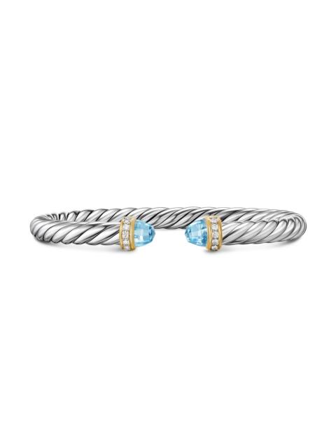 DAVID YURMAN Women's Cable Flex Bracelet in Sterling Silver - Sky Blue Topaz