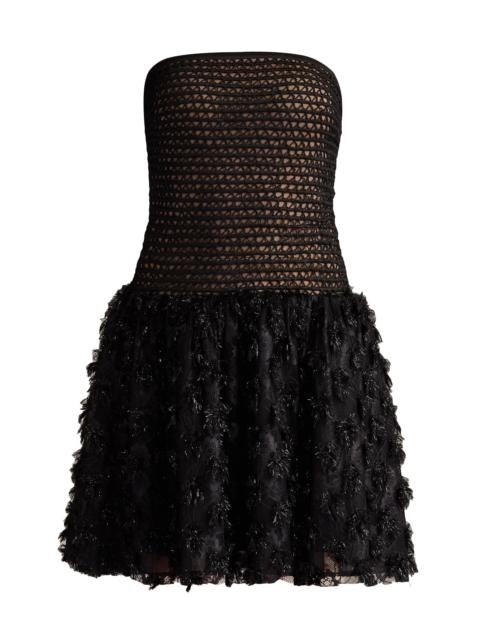 TADASHI SHOJI Women's Shimmer-Detailed Strapless Minidress - Black Beige