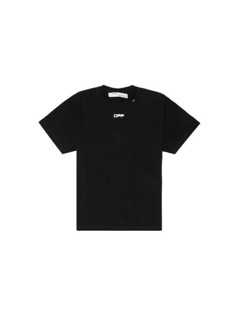 Off-White Off-White Wavy Line White T-Shirt Printing Short Sleeve Loose Fit Black OMAA038R201850041001