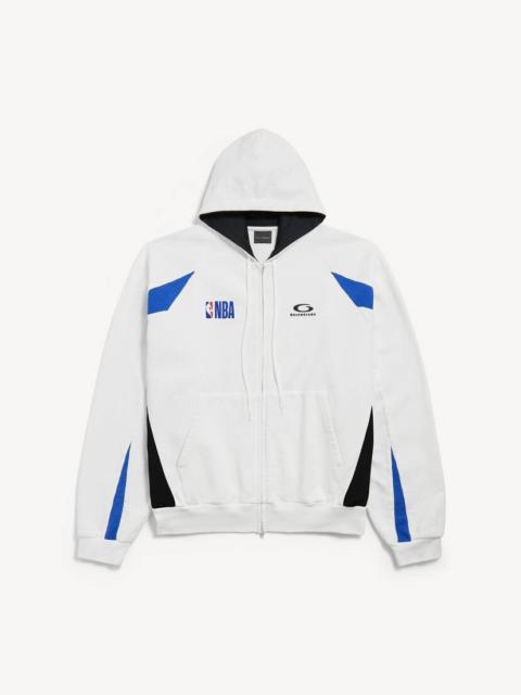 BALENCIAGA Men's Balenciaga | Nba Collaboration Oversized Zip-up Hoodie in White/multicolor