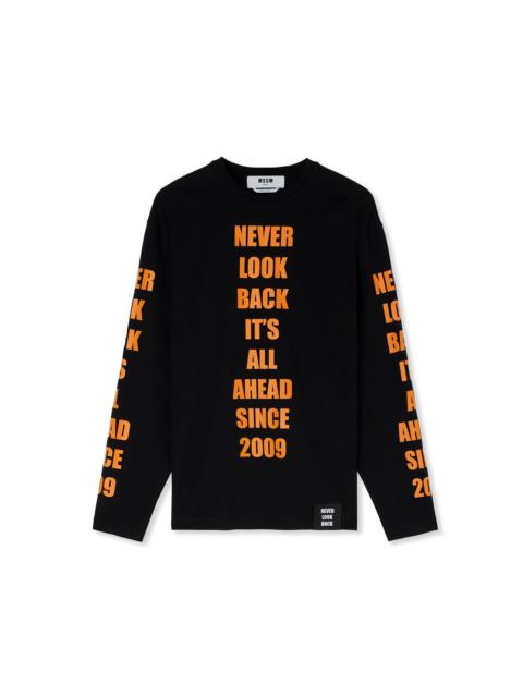 MSGM Long sleeve T-Shirt with "Never look back" graphic