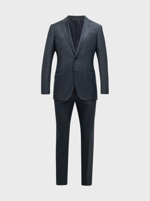 EMPORIO ARMANI Men & apos;s Textured Wool Classic Fit Suit