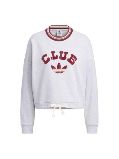 adidas (WMNS) adidas Collegiate Graphics Crew Sweatshirt 'Grey Red' JD6376