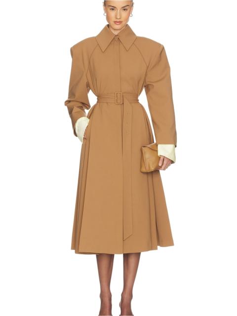 HELSA Wool Blend Midi Trench