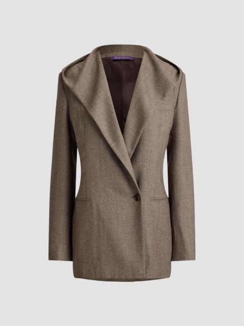 Ralph Lauren Women's Stassie Birdseye Tweed Hooded Blazer - Taupe Multi