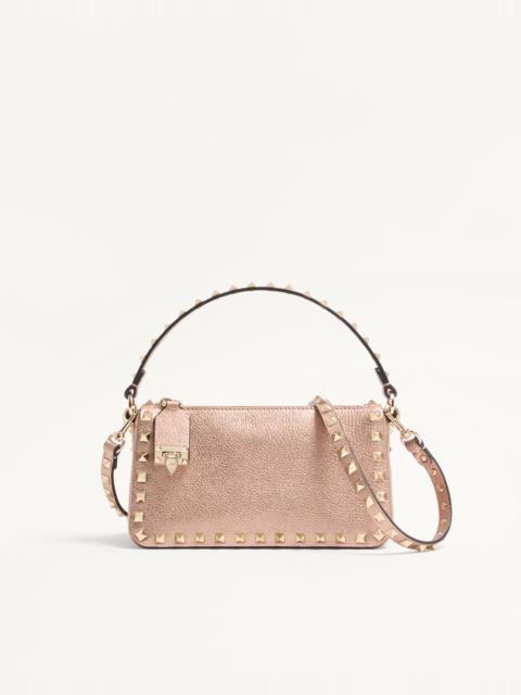 Valentino VALENTINO GARAVANI ROCKSTUD SMALL CROSSBODY BAG IN LAMINATED GRAINY CALFSKIN LEATHER