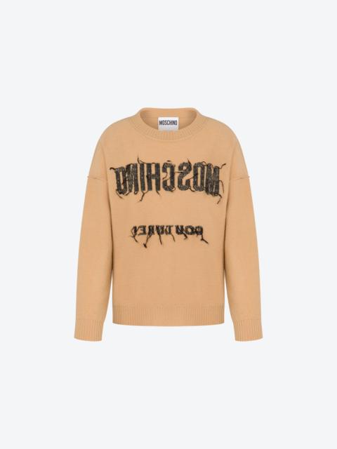 Moschino INSIDE OUT LOGO WOOL JUMPER