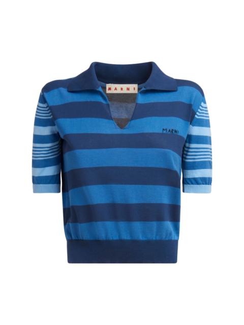 striped cotton polo shirt