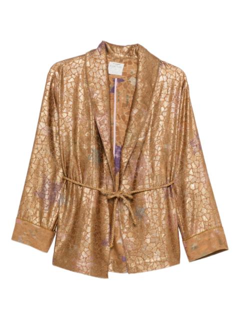 forte_forte floral print tie jacket