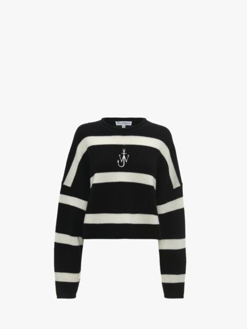 JW Anderson CROPPED JUMPER WITH ANCHOR LOGO EMBROIDERY