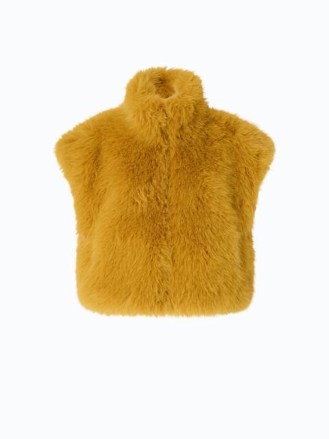 PINKO CROPPED FAUX FUR VEST