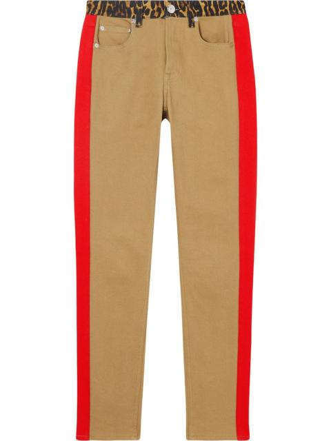 Burberry leopard print detail skinny-fit jeans