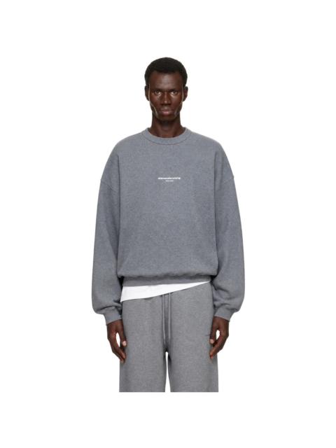 Alexander Wang Gray Oversized Logo Print Sweatshirt
