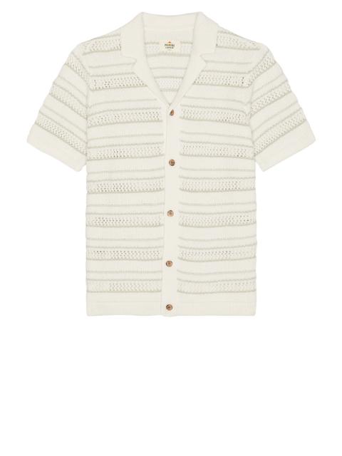 Marine Layer Open Knit Sweater Button Down Shirt