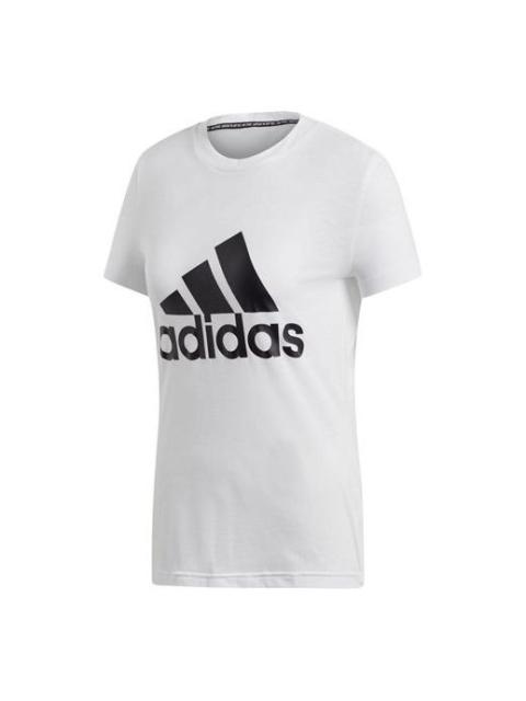 adidas (WMNS) adidas Logo Alphabet Printing Sports Short Sleeve White DZ0013