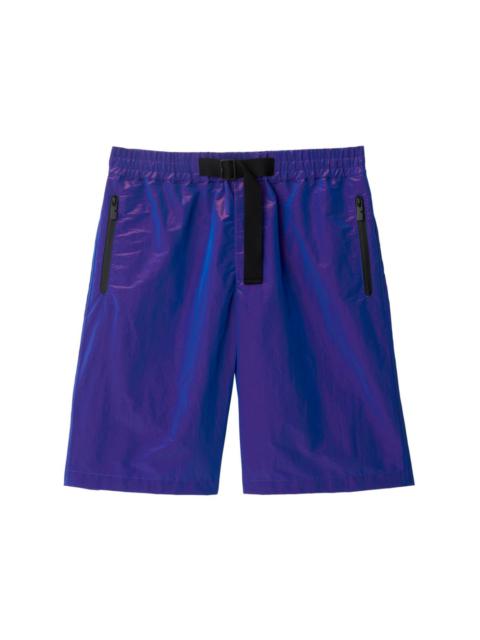 Burberry Kids EKD-embroidered towelling shorts - Purple