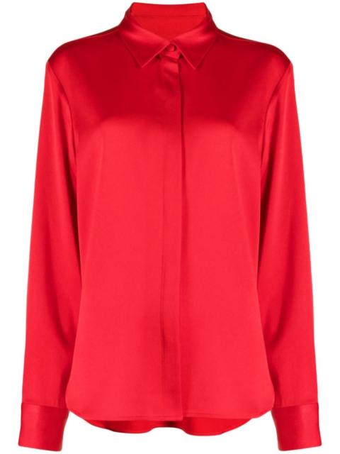 ALEX PERRY satin-finish button-down shirt